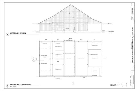 Baker-Johnson-Pickett Farmstead, Large Barn, 1715 East 236th Street