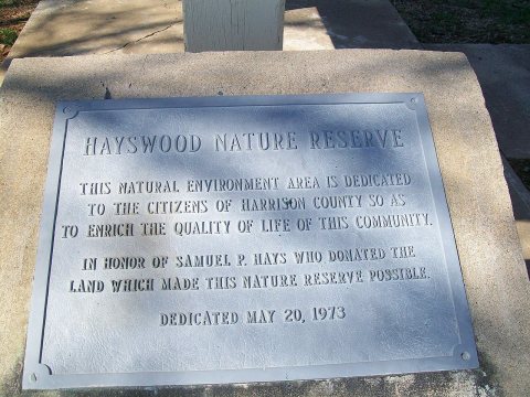 Hayswood Nature Reserve dedication marker