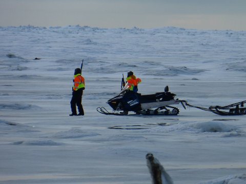 Polar bear patrol trainees in