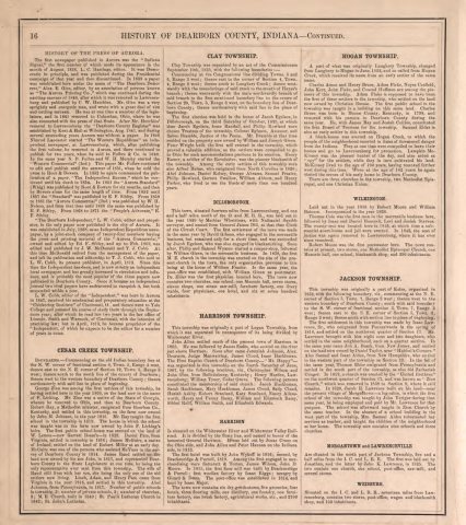 Atlas of Dearborn County, Indiana - to which is added a map of the state of Indiana, also an outline and rail road map …