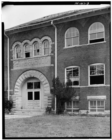DETAIL, WEST ELEVATION - Riley School, Seventh and College Streets