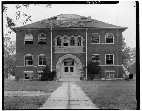 WEST (FRONT) ELEVATION - Riley School, Seventh and College Streets