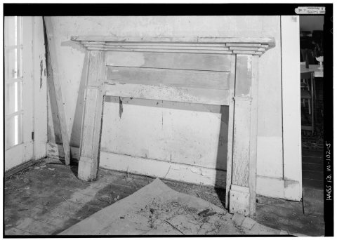 DETAIL OF MANTELPIECE FOUND IN CEILAR - Jacob Julian House, 313 West Main Street
