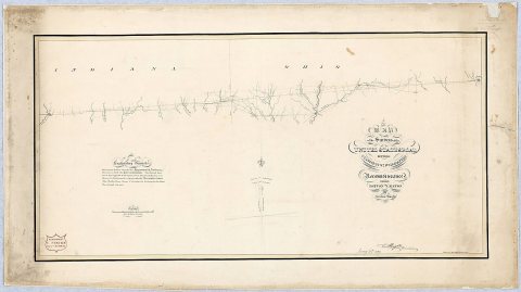 Map of the Surveys of the United States Road Between Columbus & Indianapolis Toegether with the Reconnoisance through D…