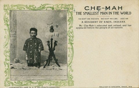 Che-Mah, The Smallest Man in the World, 1906 - Postcard