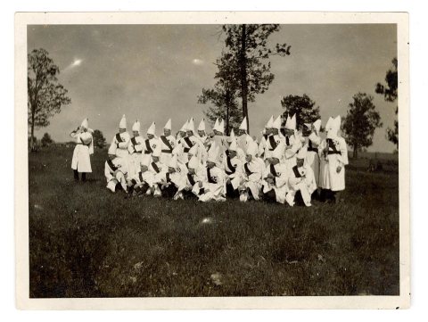 KKK South Bend drill team in Knox, Indiana, 1924-05-30