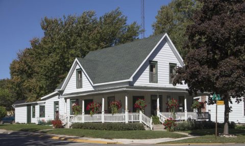 Florally festooned cottage