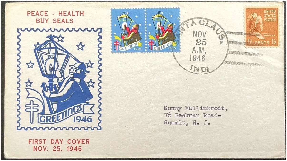 Christmas seal, first day cover, 1946