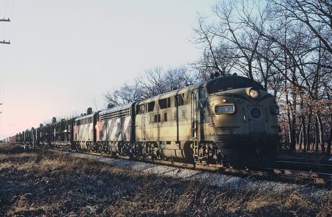 Grand Trunk Western 9013 (F3A) easy of Griffith, IN on November 26, 1965
