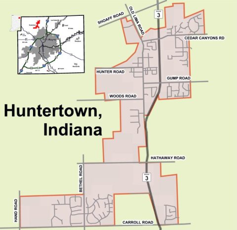 US-IN-Huntertown Map