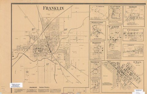 Map of Shelby & Johnson Counties, Indiana [map] : [city plans] from actual surveys / by A. Warner