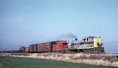 EL 1051 (RS-3) with a local freight near Crown Point, IN on November 25, 1966