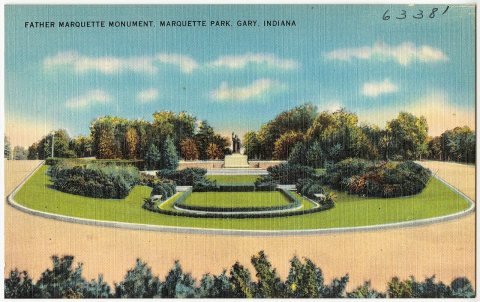 Father Marquette Monument, Marquette Park, Gary, Indiana (63381)