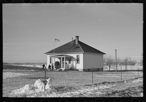 Recess at country school house near Ruthven, Iowa