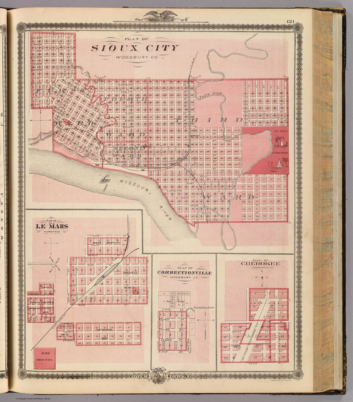Plans of Sioux City, Le Mars, Correctionville and Cherokee. (0018.097)