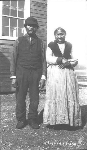 Native couple, Chignik, ca. 1912