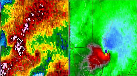Radar image EF3 Crescent, NE tornado 2024