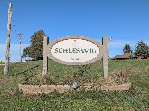 Schleswig Iowa Welcome Sign