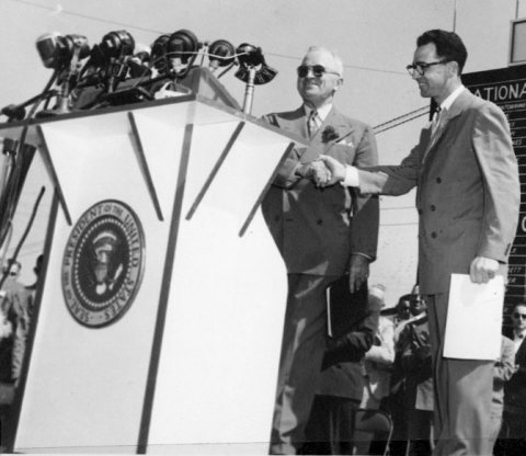 President Harry S. Truman and Herb Plambeck at the National Plowing Match