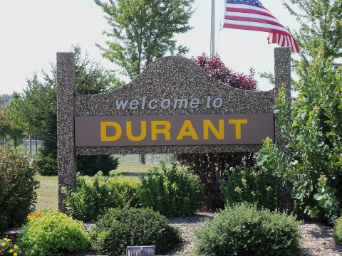 Durant, Iowa sign