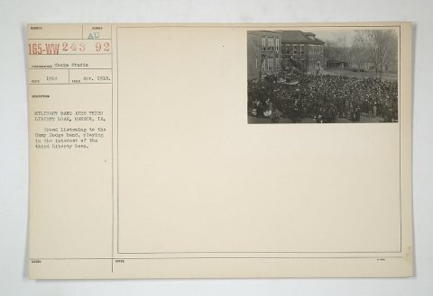 Liberty Bonds - Public Gatherings - Military band aids third Liberty Loan