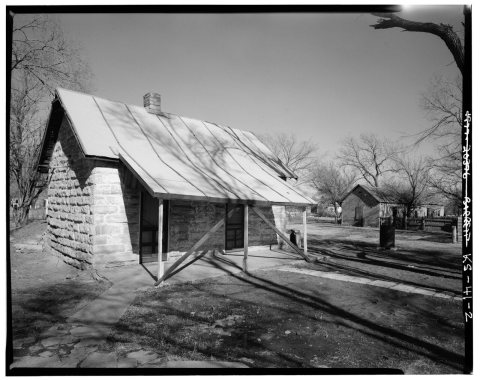 FRONT ELEVATION OF SECOND OLDEST HOUSE IN RUSH COUNTY, NEXT TO OLDEST HOUSE AT RIGHT - Town of Liebenthal