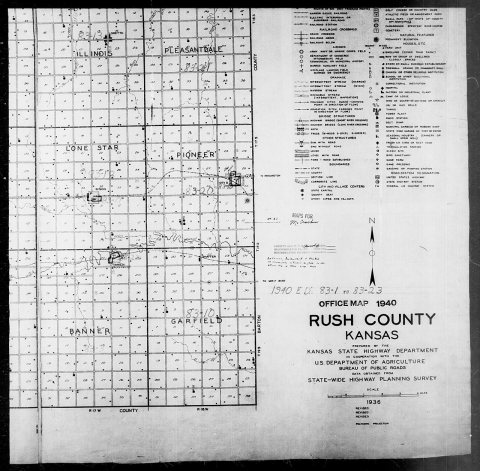 1940 Census Enumeration District Maps - Kansas - Rush County - ED 83-1 - ED 83-23