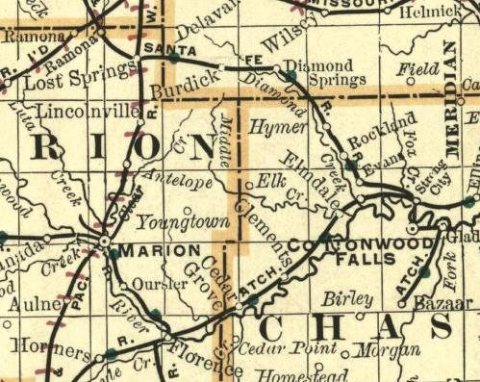 Map elk chase kansas
