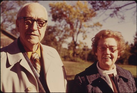 DR. AND MRS. KARL MENNINGER ATTENDING THE SECOND ANNUAL TALLGRASS PRAIRIE NATIONAL PARK CONFERENCE HELD AT ELMDALE... -…