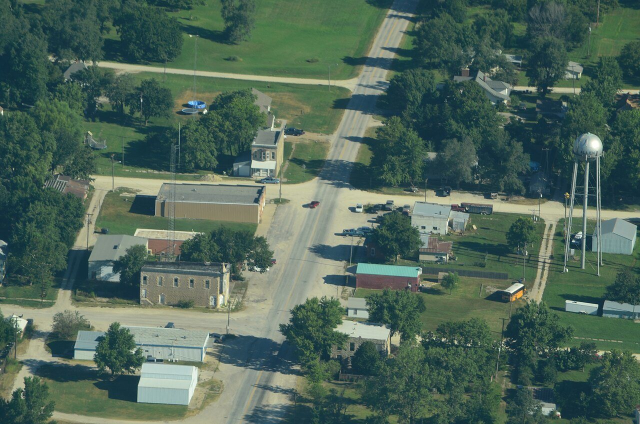 Aerial view of Allen, Kansas 09-04-2013