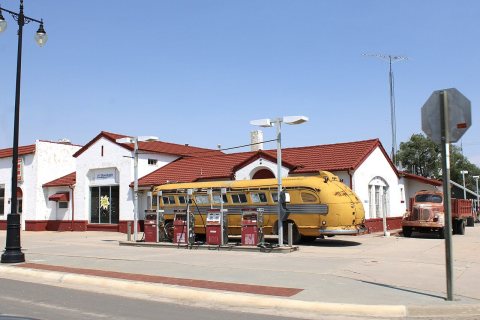 Old school bus in