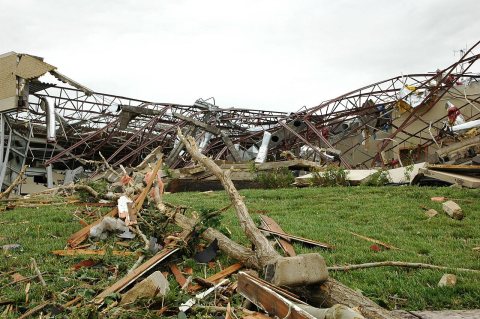 FEMA - 37573 - Chapman, KS, Tornado Damage damage to middle school
