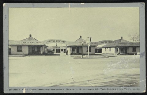Drumm's Auto Court - modern - Winslow's newest U.S. Highway 66 - two blocks from town