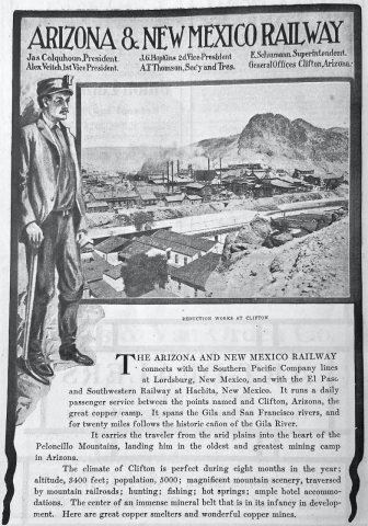 Arizona & New Mexico Railway Advertisement 1907