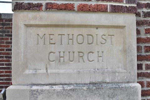 First Methodist Church of Eudora Douglas Co KS north facade cornerstone