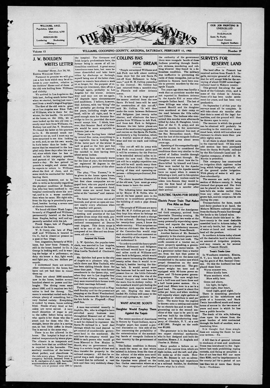 Williams News Sat Feb 11 1905
