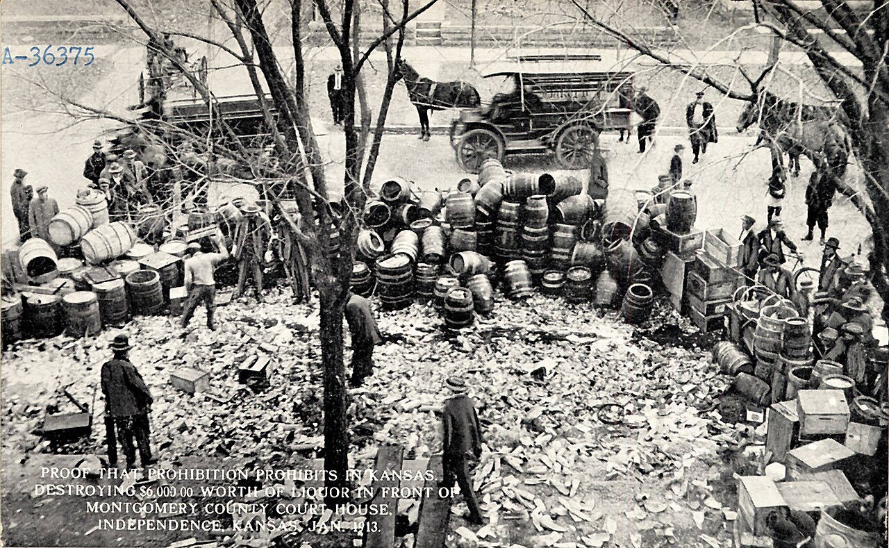 Proof that Prohibition Prohibits in Kansas, Destroying $6,000.00 worth of liquor in front of... (NBY 7085)