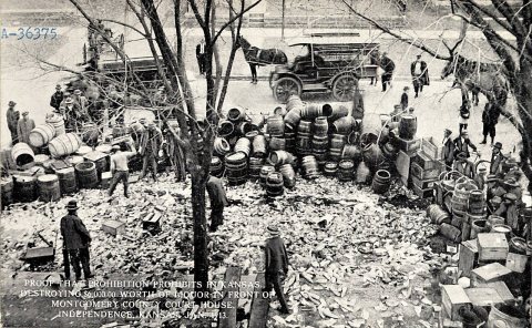 Proof that Prohibition Prohibits in Kansas, Destroying $6,000.00 worth of liquor in front of... (NBY 7085)