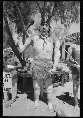 Untitled photo, possibly related to: Group of figures made of papier mache which attract passing tourists at Apache Jun…