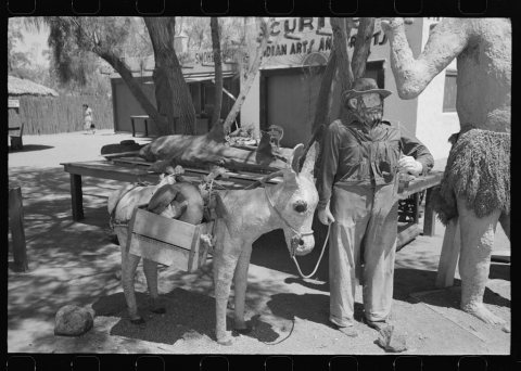 Untitled photo, possibly related to: Group of figures made of papier mache which attract passing tourists at Apache Jun…