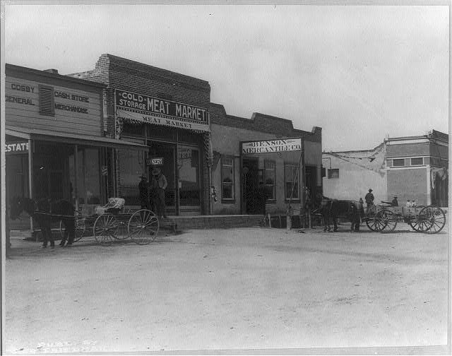 View of store fronts along main street