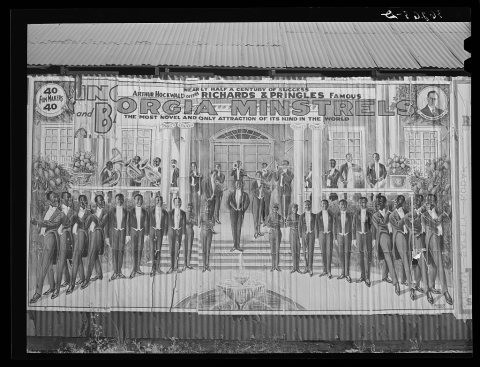 Minstrel sign on billboard at Benson, Arizona