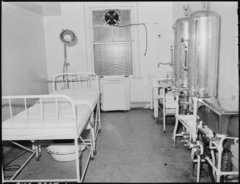 Delivery room in company owned hospital. U.S. Coal & Coke Company, U.S. #30 & 31 Mines, Lynch, Harlan County, Kentucky