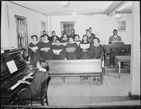 Choir of Methodist Church, Rev. Jackson is at extreme right. Inland Steel Company, Wheelwright ^1 & 2 Mines... - NARA -…