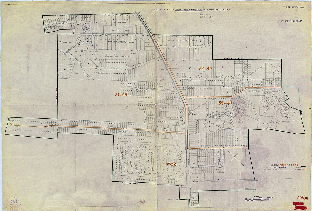 1950 Census Enumeration District Maps - Kentucky (KY) - Kenton County - South Fort Mitchell - ED 59-47 to 50