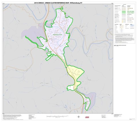 2010 Census Urban Cluster Reference Map for