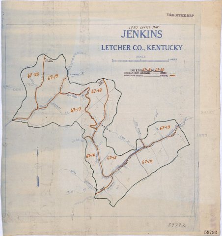 1950 Census Enumeration District Maps - Kentucky (KY) - Letcher County - Jenkins - ED 67-13 to 20