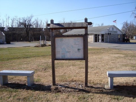 A map kiosk of the Trail of Tears Northern Route at Trail of Tears Commemorative Park near Big Springs Cave in