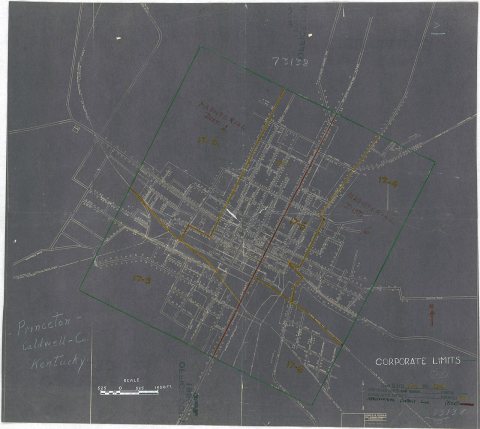 1950 Census Enumeration District Maps - Kentucky (KY) - Caldwell County - Princeton - ED 17-1 to 6