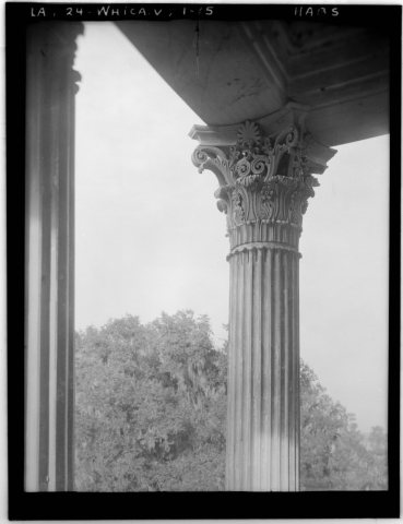 Historic American Buildings Survey Richard Koch, Photographer October, 1936 INSIDE DETAIL COLUMN FRONT ELEVATION - Bell…